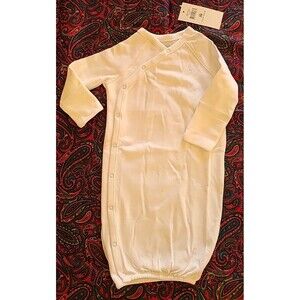 NWT Ralph Lauren 3M White Side Snap Gown Open Bottom